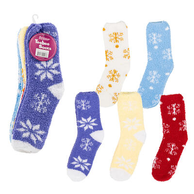 socks 5 pair snowflake -- 24 per case
