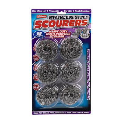 scourer ball 6pc stainless steel wire -- 48 per case