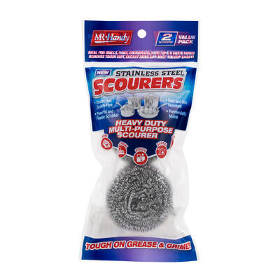 scourer ball 2pc stainless steel wire -- 96 per case