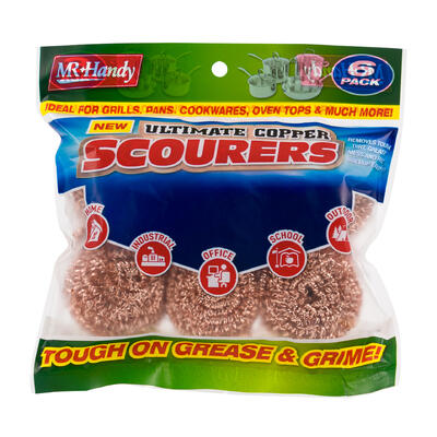 scourer ball 6pc stainless steel wire copper -- 48 per case