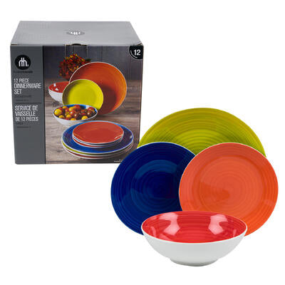 dinnerware 12pchnd painted ass -- 1 per case