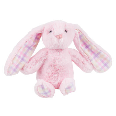 plush 9 gingham bunny pink -- 12 per case