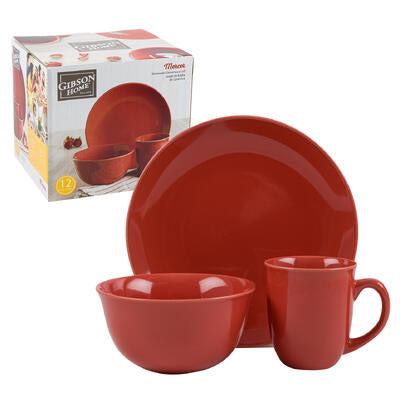 dinnerware 12pcred rnd gh merc -- 2 per case