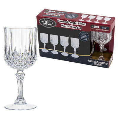 wine glass set 4pc 8oz plstc c -- 12 per case