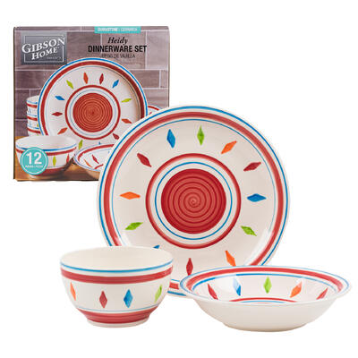 dinnerware 12pcred h-pntd dbl -- 2 per case