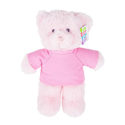 plush 11 t-shirt bear pink -- 24 per case