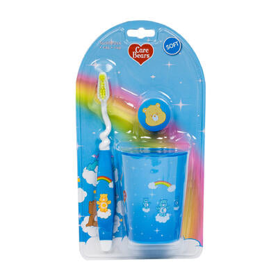 toothbrush w cup 3pc set blue -- 24 per case