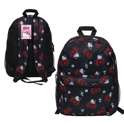 backpack 16 aop blk hello kitt -- 12 per case