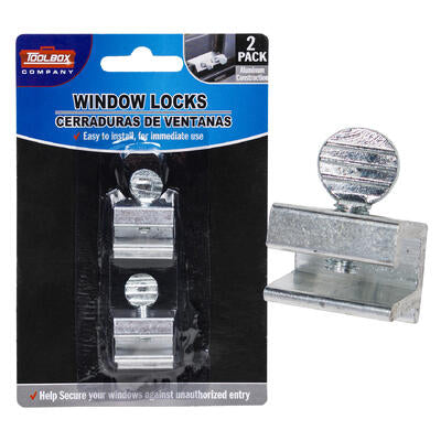 window lock set 2pc aluminum -- 48 per case
