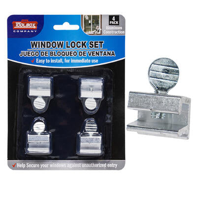 window lock set 4pc aluminum -- 48 per case