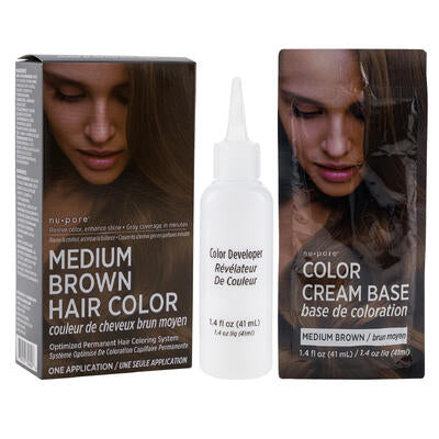 hair color med brown nu-pore -- 24 per case