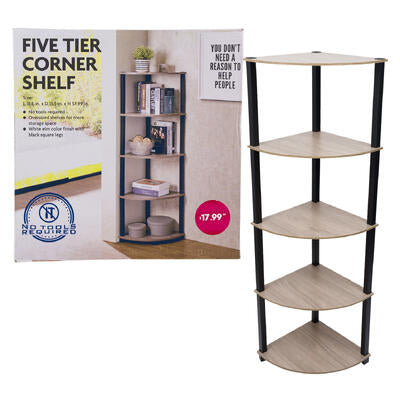 corner shelf 15.5x15.5 5tier w -- 1 per case