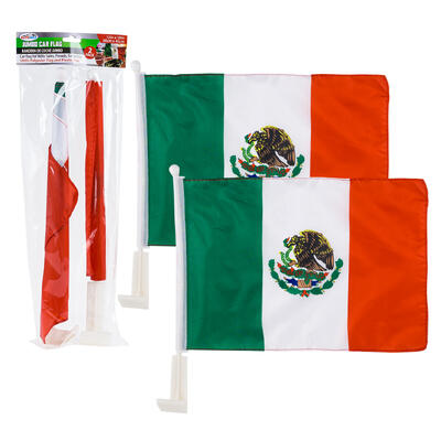 car flag 2pc 12 x18 mexico -- 36 per case