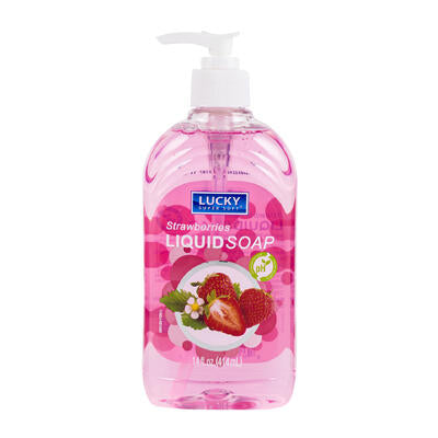 hand soap 14oz stawberri lucky -- 12 per case