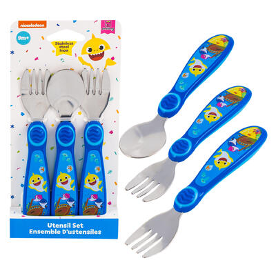 fork spoon set 3pk babyshark -- 36 per case
