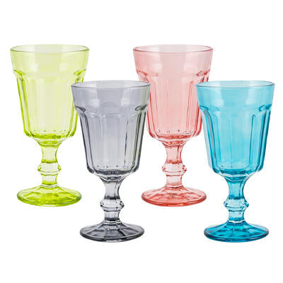 glass goblet 7.43oz 4ast color -- 12 per case