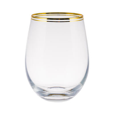 wine glass 18oz w gold rim ste -- 4 per case