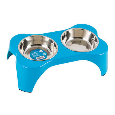 pet bowl feeder elevated ss me -- 3 per case