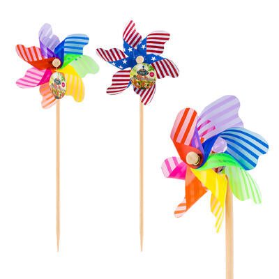 garden stake decor 15 pinwheel -- 24 per case