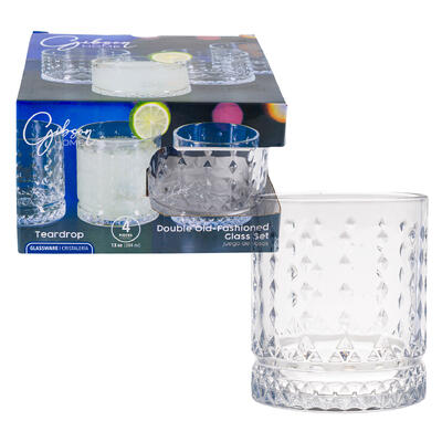 glass set 4pc13oztear drop cle -- 4 per case
