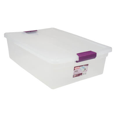 sterilite 32qt clear view latch container -- 6 per case