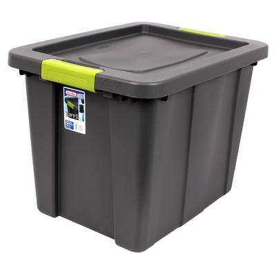 sterilite 18-gal gray tuff 1 latch tote box -- 6 per case