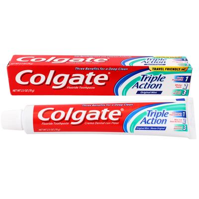 colgate triple action toothpaste - 2.5oz -- 24 per case