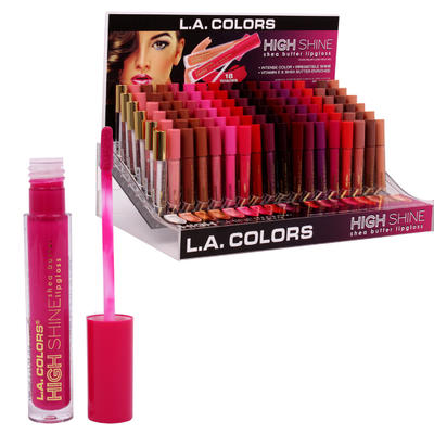 la colors high shine lip gloss display - asst 0.1 -- 216 per case