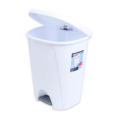 sterilite white 6.6-gal step- on waste basket -- 4 per case