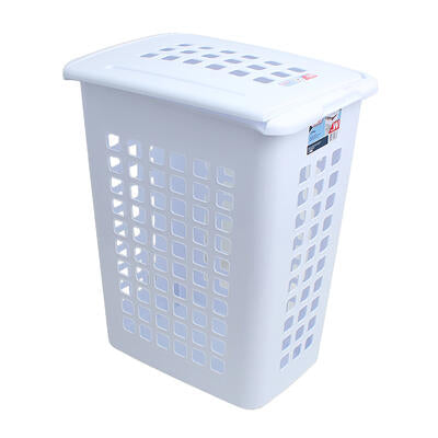 sterilite white laundry basket with lid - 22 7 8 -- 4 per case