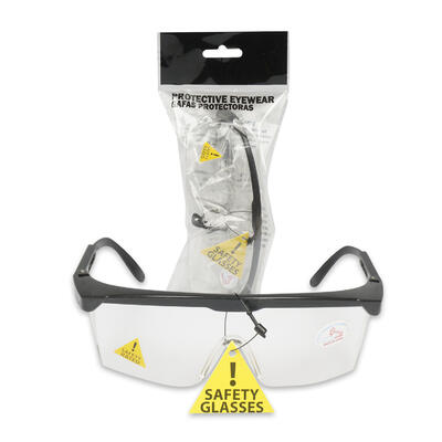 plastic safety clear glasses -- 48 per case