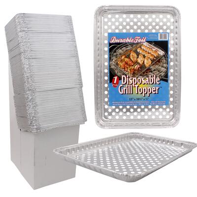 disposable aluminum grill topper in floor display -- 120 per case