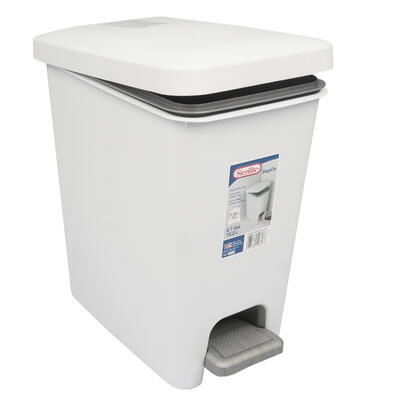 sterilite step on wastebasket- 2.7 gallon- white -- 2 per case