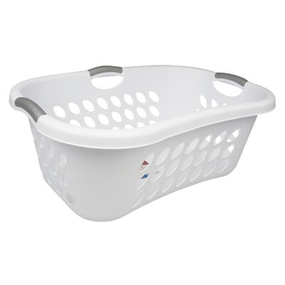sterilite ultra hip hold laundry basket - white 44l -- 6 per case