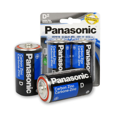 panasonic d battery 2-pack -- 48 per case