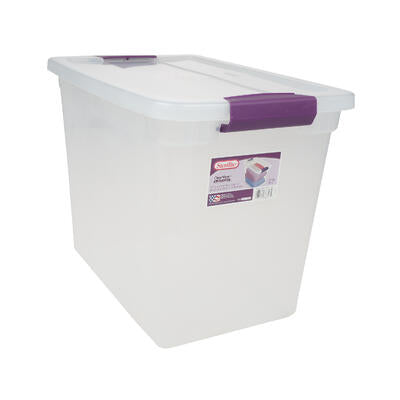 sterilite 27qt purple latched storage box -- 6 per case