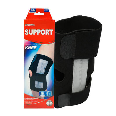 one- size neoprene black knee brace -- 36 per case