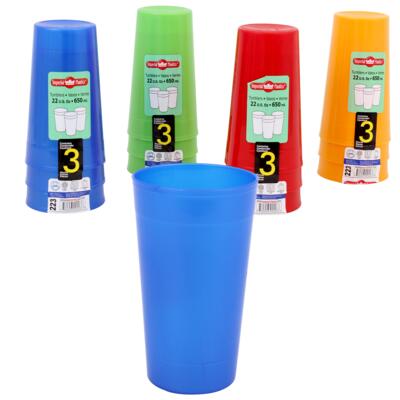 imperial plastics 3pk tumbler set - astd. -- 48 per case