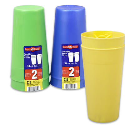 imperial plastic tumbler 2-pack - 34oz asst -- 72 per case