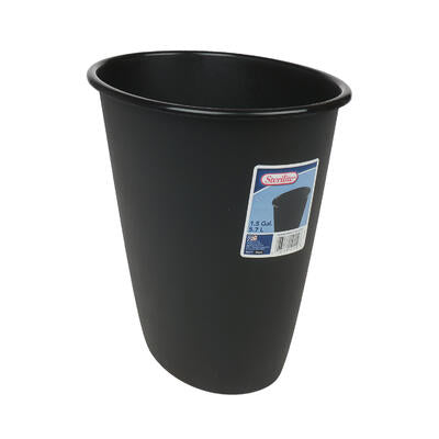 sterilite wastebasket- 1.5 gal- black -- 12 per case