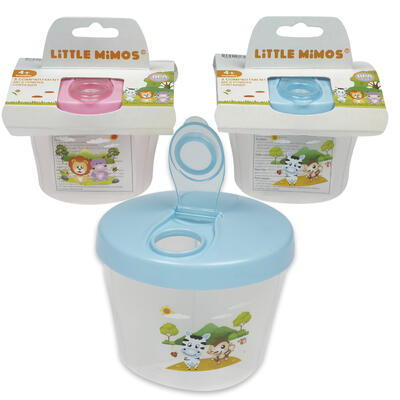 little mimos 3 compartment milk powder container -- 12 per box