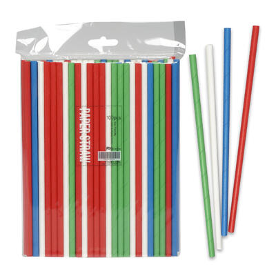 100 piece paper straw pack -- 24 per case