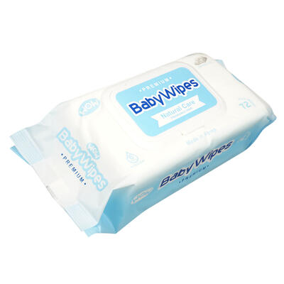 72 sheet baby wipes- blue -- 12 per case
