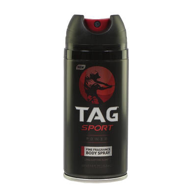 tag sport power fine fragrance body spray -- 12 per case
