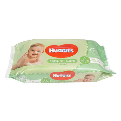 56 ct huggies natural care baby wipes -- 10 per case