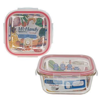 square glass food container- 27oz -- 24 per case