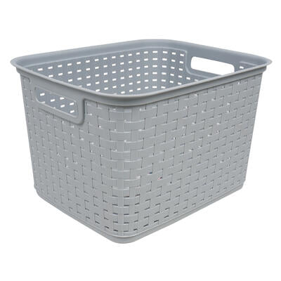 sterilite 9 3 8in gray weave basket -- 6 per case
