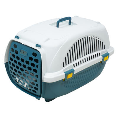 plastic pet carrier- 17 - white and maroon -- 5 per case