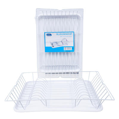 dish drainer set- 19 l- white -- 6 per case