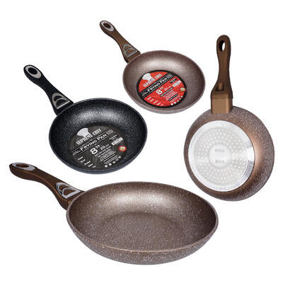 round fry pan w handle- 8 - assorted -- 20 per case